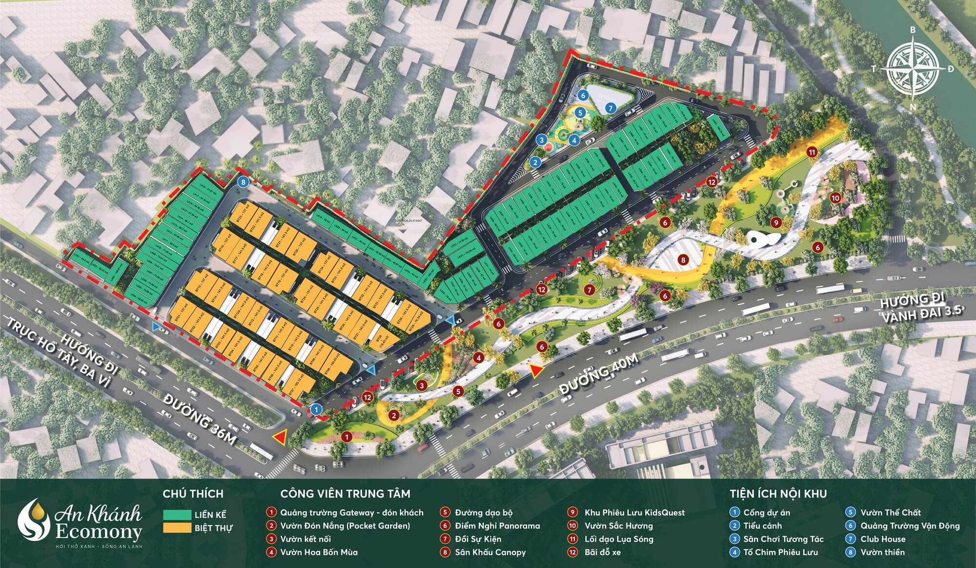 Mặt bằng phân lô dự án An Khánh Economy Sơn Đồng